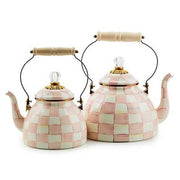 MacKenzie-Childs Tea Kettles Rosy Check 3 Quart Tea Kettle
