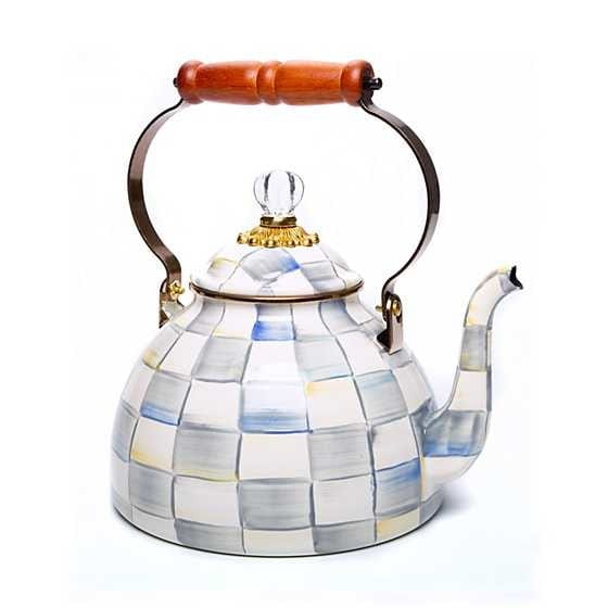 MacKenzie-Childs Tea Kettles Sterling Check Enamel Tea Kettle - 3 Quart