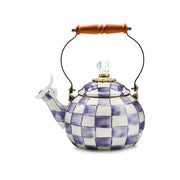 MacKenzie-Childs Tea Kettles Violet Check Whistling Tea Kettle