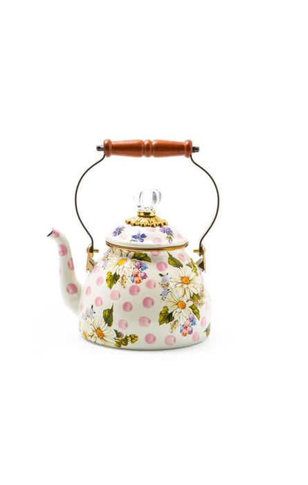 MacKenzie-Childs Tea Kettles Wildflowers Enamel 2 Qt. Tea Kettle - Pink