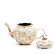 MacKenzie-Childs Teapots Mocha Check 4 Cup Teapot