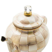 MacKenzie-Childs Teapots Mocha Check 4 Cup Teapot