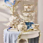 MacKenzie-Childs Teapots Mocha Check 4 Cup Teapot