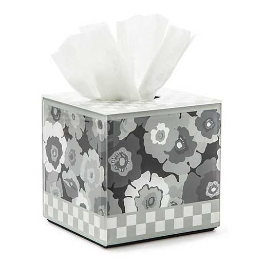 MacKenzie-Childs Tissue box Always Flowers Grey Boutique Tissue Box Cover