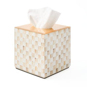 MacKenzie-Childs Tissue Box Mackenzie-Childs Mocha Check Glass Boutique Tissue
