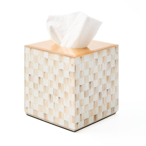 MacKenzie-Childs Tissue Box Mackenzie-Childs Mocha Check Glass Boutique Tissue