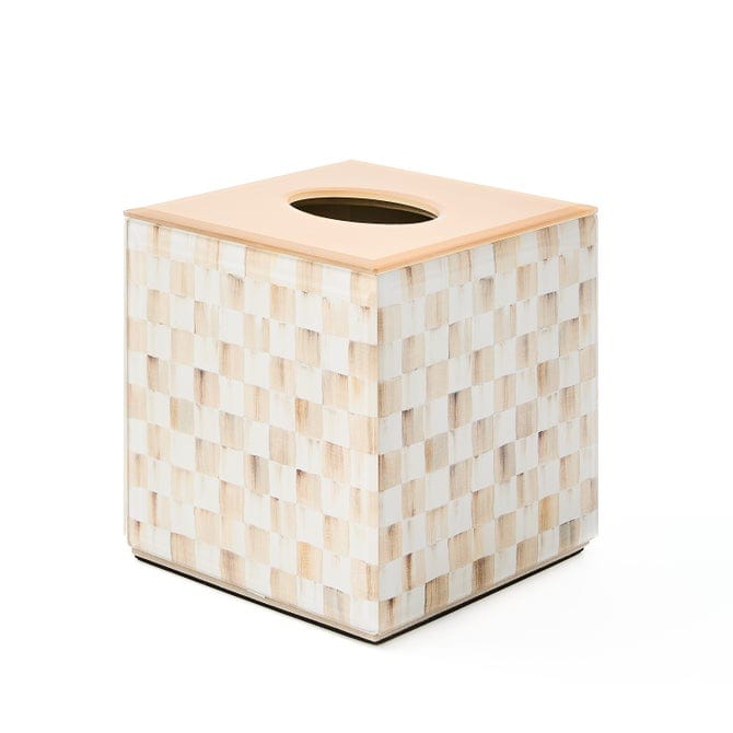 MacKenzie-Childs Tissue Box Mackenzie-Childs Mocha Check Glass Boutique Tissue
