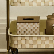 MacKenzie-Childs Tissue Box Mackenzie-Childs Mocha Check Glass Boutique Tissue