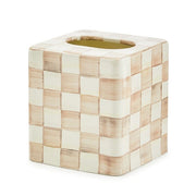 MacKenzie-Childs Tissue Box Mocha Check Boutique Tissue Box Cover