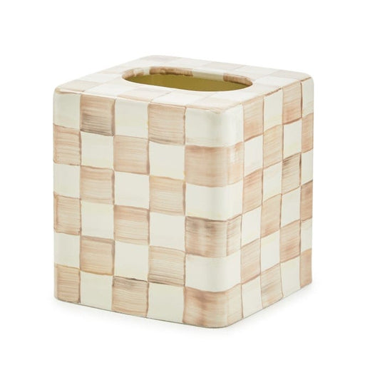 MacKenzie-Childs Tissue Box Mocha Check Boutique Tissue Box Cover