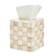 MacKenzie-Childs Tissue Box Mocha Check Boutique Tissue Box Cover