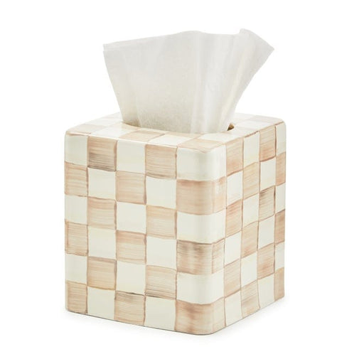 MacKenzie-Childs Tissue Box Mocha Check Boutique Tissue Box Cover