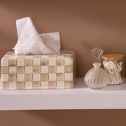 MacKenzie-Childs Tissue Box Mocha Check Standard Tissue Box Cover