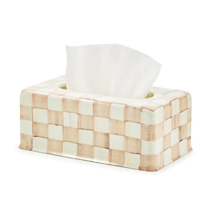 MacKenzie-Childs Tissue Box Mocha Check Standard Tissue Box Cover