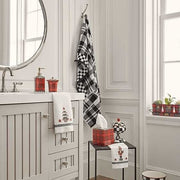 MacKenzie-Childs Towels Black & White Tartan Towel - Bath Towel