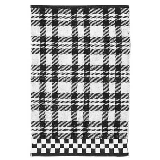 MacKenzie-Childs Towels Black & White Tartan Towel - Hand Towel