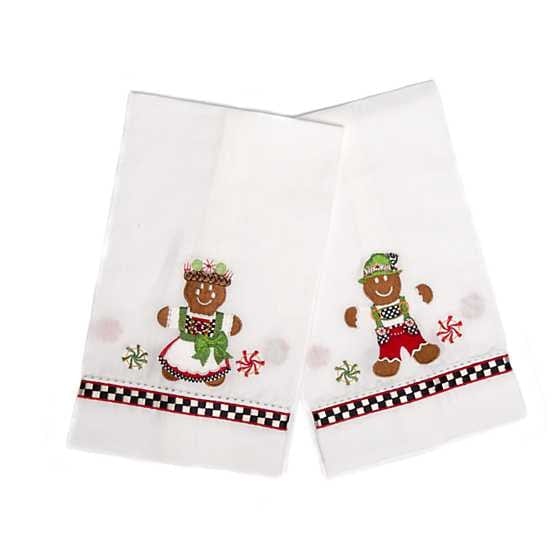 MacKenzie-Childs Towels Gingerbread Couple Guest Towels - Set of 2