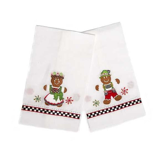 MacKenzie-Childs Towels Gingerbread Couple Guest Towels - Set of 2