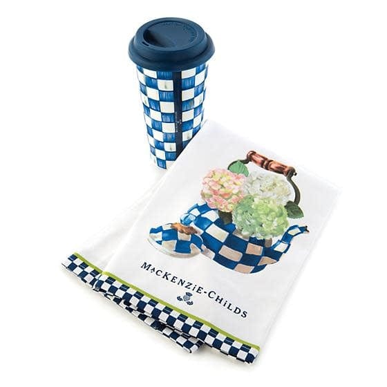 MacKenzie-Childs Towels Hydrangea Tea kettle Dish Towel