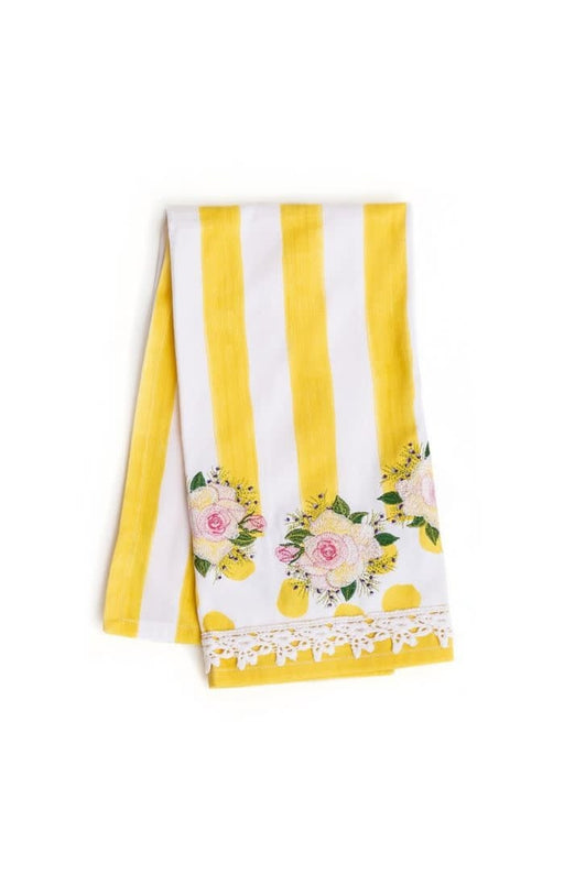 MacKenzie-Childs Towels Wildflowers Dish Towel - Yellow