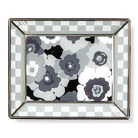 MacKenzie-Childs Trays Always Flowers Grey Small Tray