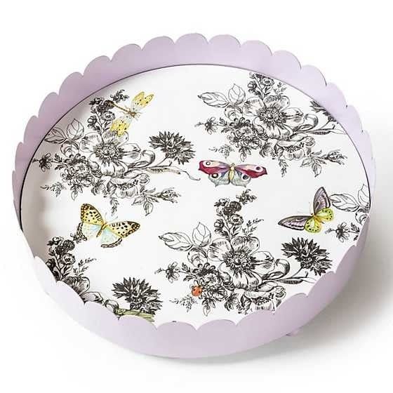 MacKenzie-Childs Trays Butterfly Toile Tray