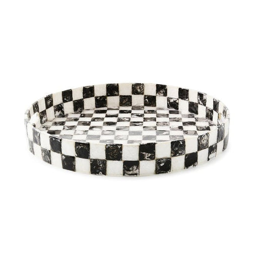 MacKenzie-Childs Trays Mackenzie-Childs Courtly Check Capiz Round Tray