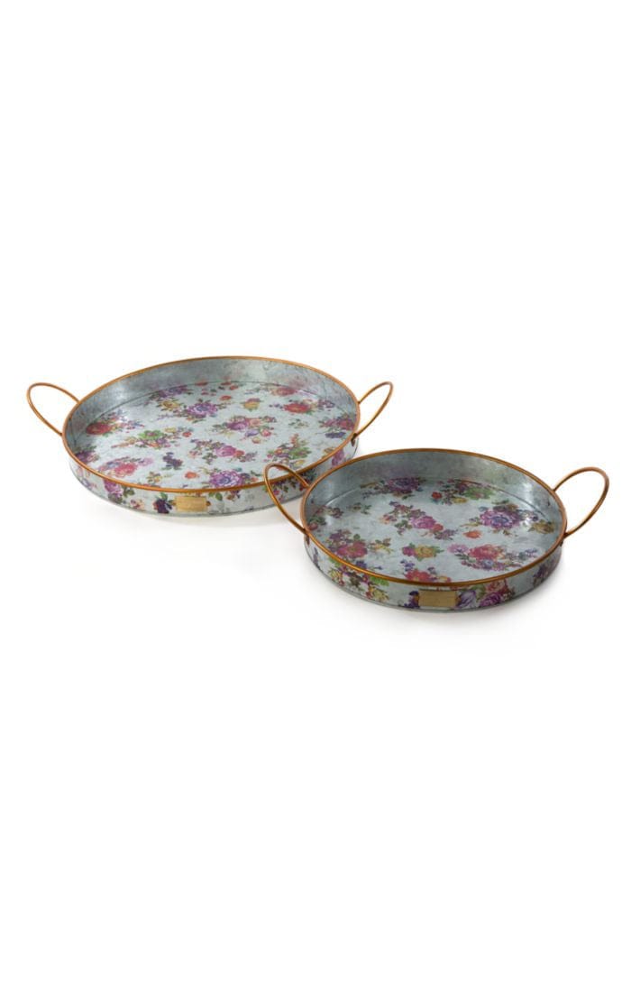 MacKenzie-Childs Trays MacKenzie-Childs Flower Market Galvanized Outdoor Trays - Set of 2