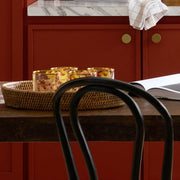 MacKenzie-Childs Trays Mackenzie-Childs Mocha Check Enamel & Rattan Small Tray