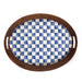 MacKenzie-Childs Trays Royal Check Rattan & Enamel Party Serving Tray