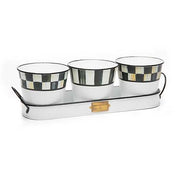 MacKenzie-Childs Trays Spectator Galvanized Herb Pots with Tray - Set of 3