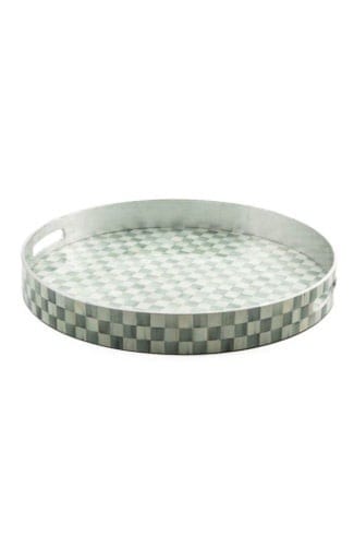 MacKenzie-Childs Trays Sterling Check Lacquer Round Tray