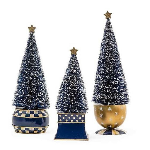 MacKenzie-Childs Trees Royal Check Bottle Brush Tree - Set of 3