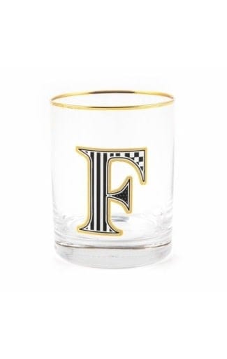 MacKenzie-Childs Tumblers Monogram Tumbler - F