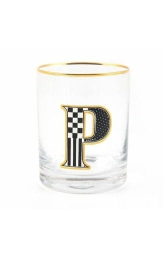 MacKenzie-Childs Tumblers Monogram Tumbler - P