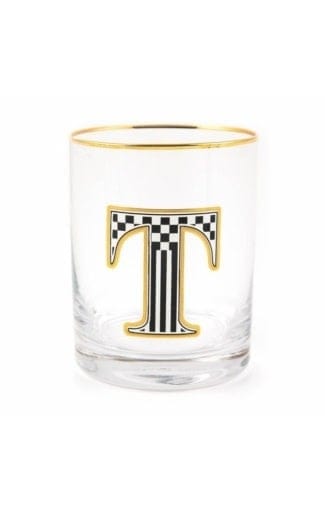 MacKenzie-Childs Tumblers Monogram Tumbler - T