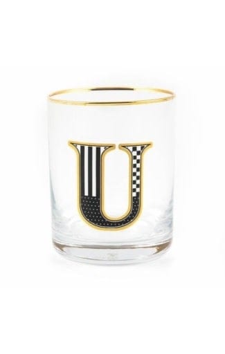 MacKenzie-Childs Tumblers Monogram Tumbler - U