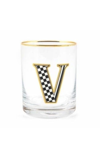 MacKenzie-Childs Tumblers Monogram Tumbler - V