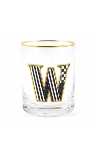 MacKenzie-Childs Tumblers Monogram Tumbler - W