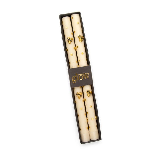 MacKenzie-Childs Unclassified Bee Gold Dinner Candles, Set of 2