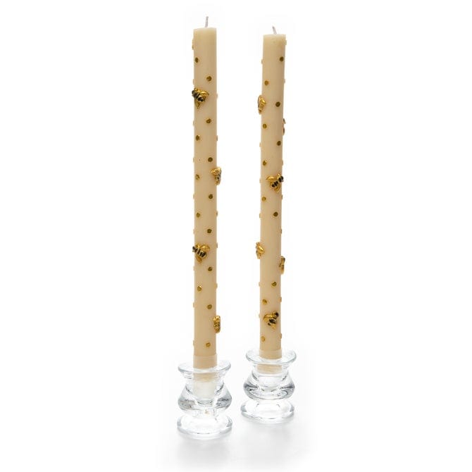 MacKenzie-Childs Unclassified Bee Gold Dinner Candles, Set of 2