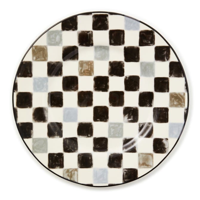 MacKenzie-Childs Unclassified Black Check Dinner Plate
