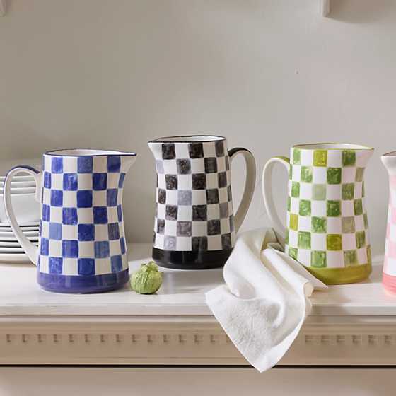 MacKenzie-Childs Unclassified Black Check Pitcher