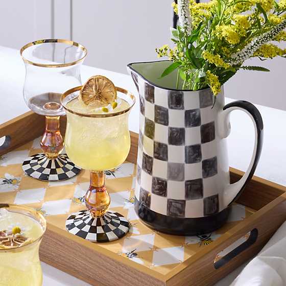 MacKenzie-Childs Unclassified Black Check Pitcher