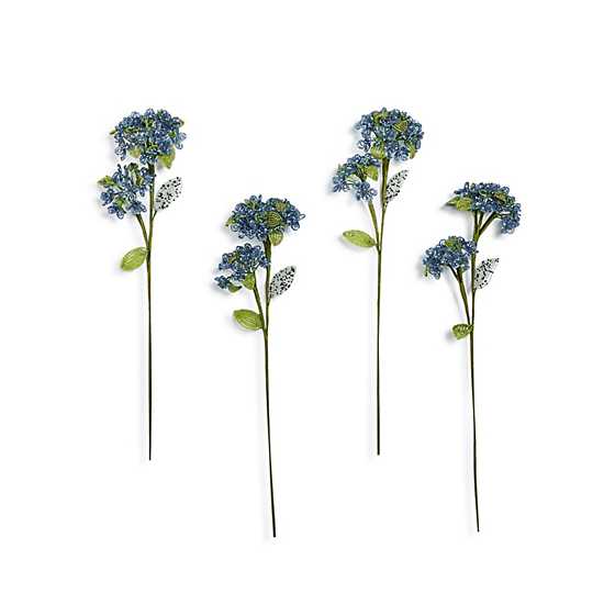 MacKenzie-Childs Unclassified Blue Hydrangea Beaded Flower Stem, Set of 4