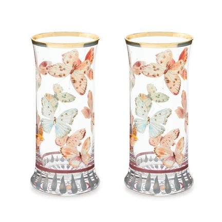 MacKenzie-Childs Unclassified Butterfly Hill Highball Glass, Set of 2