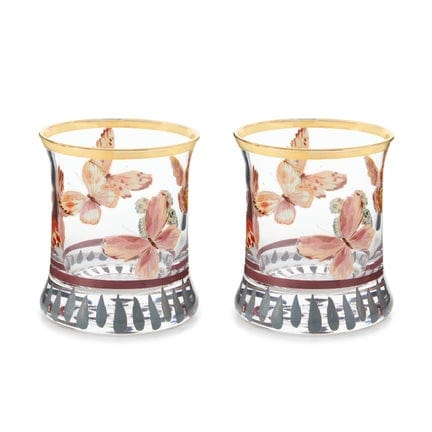 MacKenzie-Childs Unclassified Butterfly Hill Tumbler Glass, Set of 2
