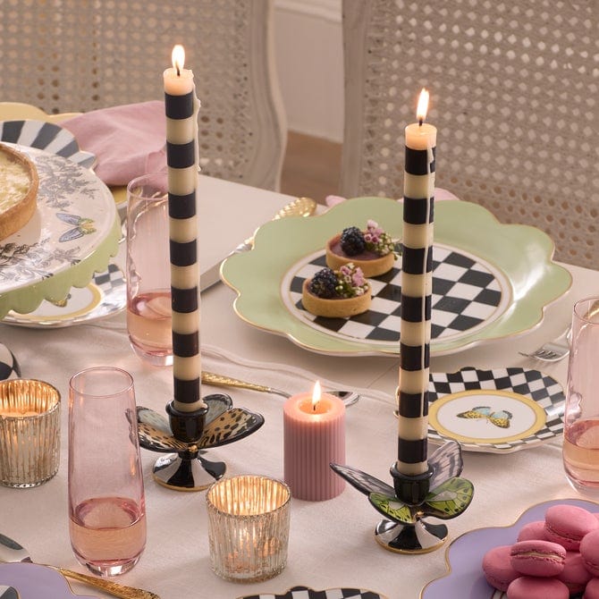 MacKenzie-Childs Unclassified Butterfly Toile Candle Holders, Set of 2