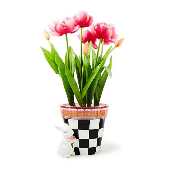 MacKenzie-Childs Unclassified Calico Potted Tulip with Bunny