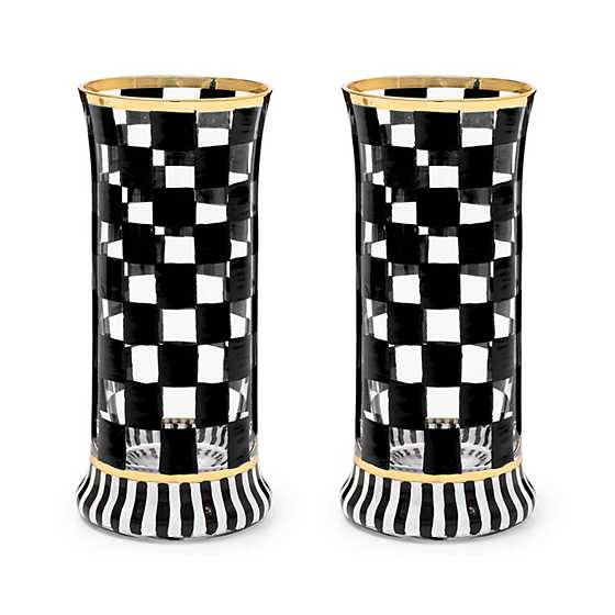 MacKenzie-Childs Unclassified Carnival Black Highball Glass, Set of 2